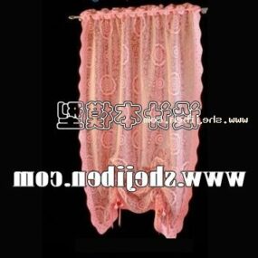 Pink Curtain For Window 3d model