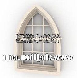 Arc Window Antique Style 3d model
