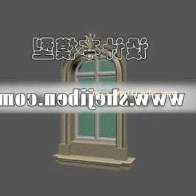 Marco antiguo de ventana de vidrio modelo 3d