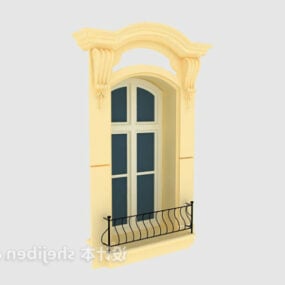 Modelo 3D de janela europeia vintage