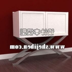 Rechteckiger Nachttisch mit modernem Bein, 3D-Modell
