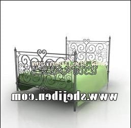 Mobili per camera da letto con letto singolo in metallo Modello 3d