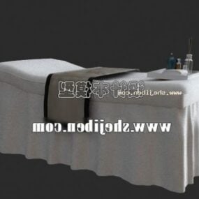 带床罩的单人床3d模型