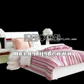 Children Girl Single Bed Furniture 3d model