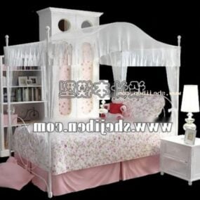 Children Girl Bed Furniture Set 3d model