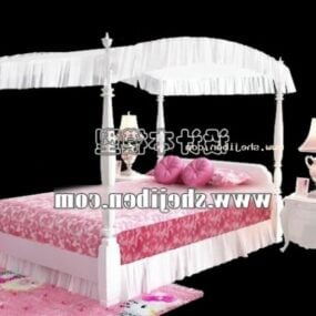 Children Girl Bed Furniture 3d model