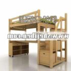キャビネット家具付きの二段ベッドの子供たち