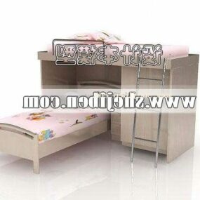 Mẫu giường trẻ em 3 tầng XNUMXd