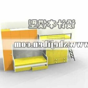 Hotel Bed Decorative Backwall With Lighting 3d model