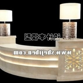ホテルのフロントデスクの豪華な家具3Dモデル