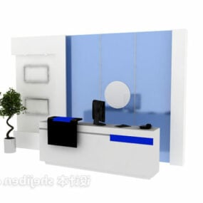 Mostrador de recepción Mobiliario de oficina pequeño modelo 3d