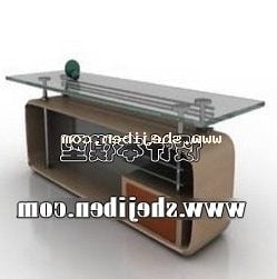 Conference Table Desk Oval Shape 3d model