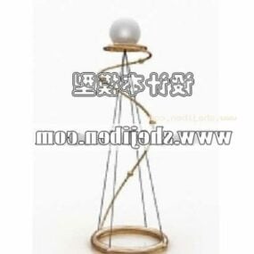 Floor Lamp Sphere Shade Lighting Fixtures 3d model