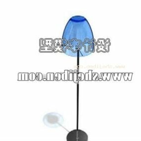 Φωτιστικό δαπέδου σε σχήμα μπλε γυαλί τρισδιάστατο μοντέλο