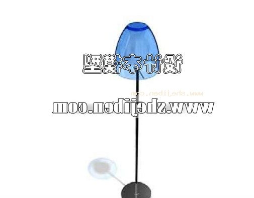 Lámpara de pie en forma de vidrio azul