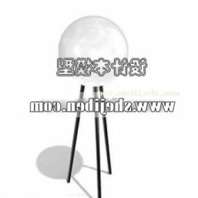 Round Floor Lamp With Tripod 3d model