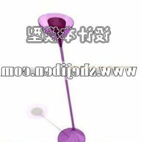 Floor Lamp Purple Flower Shade 3d model