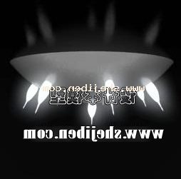 Lámpara de techo con pantalla de media esfera modelo 3d