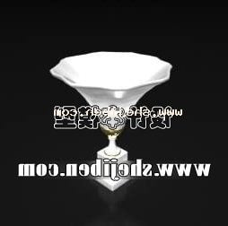 Marble Dining Table With Bowl Of Fruit 3d model