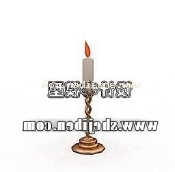 Lampada a candela con supporto in bronzo modello 3d