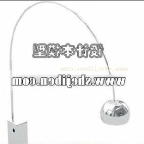 Silver Curved Arm Golvlampa 3d modell