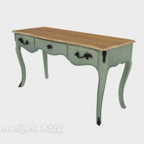 Tavolo vintage con piano in legno modello 3d