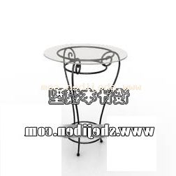 Tavolo in vetro con struttura in ferro modello 3d