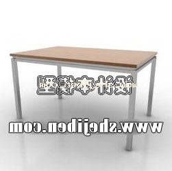 Tavolo da pranzo semplice con piano in legno modello 3d