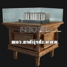 Dining Table Marble Top With Chairs And Book 3d model