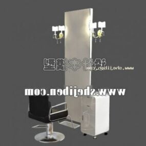White Dresser Table With Chair Furniture 3d model