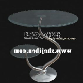 Round Coffee Table With Curved Legs 3d model