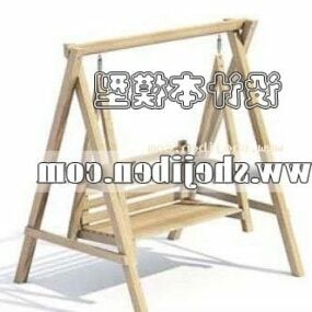 木制户外秋千椅3d模型