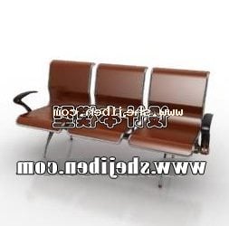 Τρισδιάστατο μοντέλο καρέκλας αναμονής καφέ χρώματος