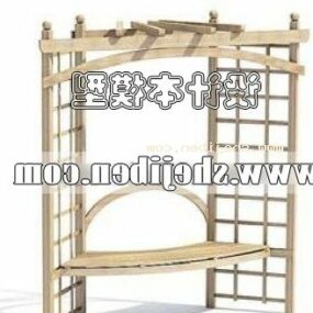 Outdoor Garden Chair Wooden Furniture 3d model
