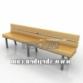 Modello 3d di mobili per sedie da panca in legno per esterni