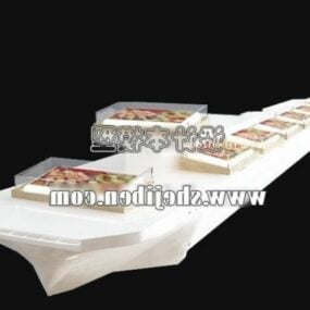 रेस्तरां खाद्य टेबल फर्नीचर 3डी मॉडल