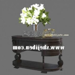 Chinese Console Table With Flower Vase 3d model