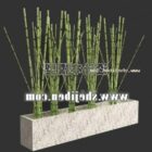 Plante en bambou avec vase rectangulaire