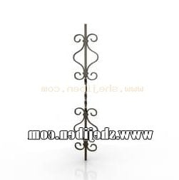 Wrought Iron Fence Steel Material 3d model
