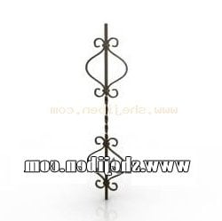 Plotová tyč Iron Floral 3D model