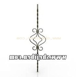 Fence Wrought Iron Floral Modular 3d model
