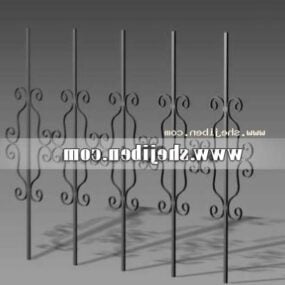 Wrought Iron Fence Decorative 3d model