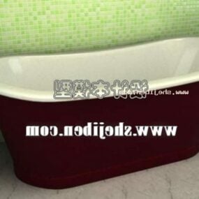 Model 3d Bathtub Porcelain Kanthi Tutup Kayu