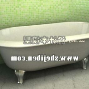 Vasca da bagno antica con gamba d'argento modello 3d