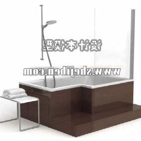 Corner Bathtub With Sanitary 3d model