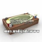 Green Bathtub With Wooden Cover