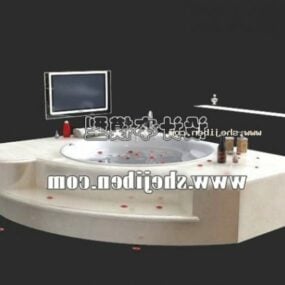 Round Bathtub With Jacuzzi 3d model