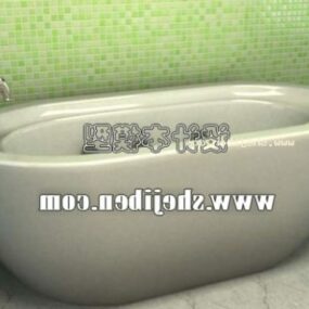 Modelo 3d de forma de borde liso de bañera moderna