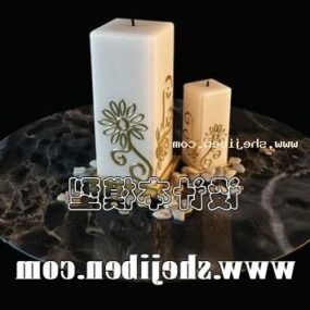 Candlestick Light Luxury Candle Decorative 3d model