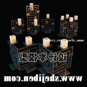 Şamdan Işığı Dekoratif Kare Mum 3d modeli